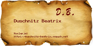 Duschnitz Beatrix névjegykártya
